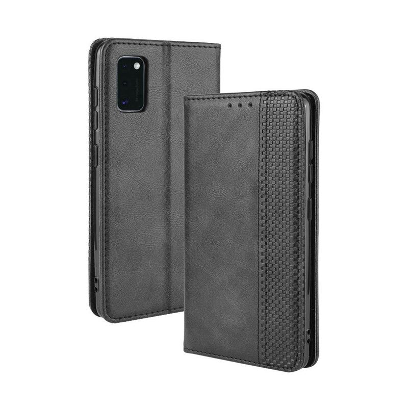 Cover Samsung Galaxy A41 Flip Cover Vintage Stiliseret Lædereffekt