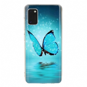 Cover Samsung Galaxy A41 Fluorescerende Blå Sommerfugl