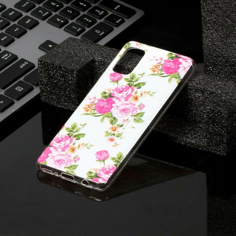 Cover Samsung Galaxy A41 Fluorescerende Liberty-blomster