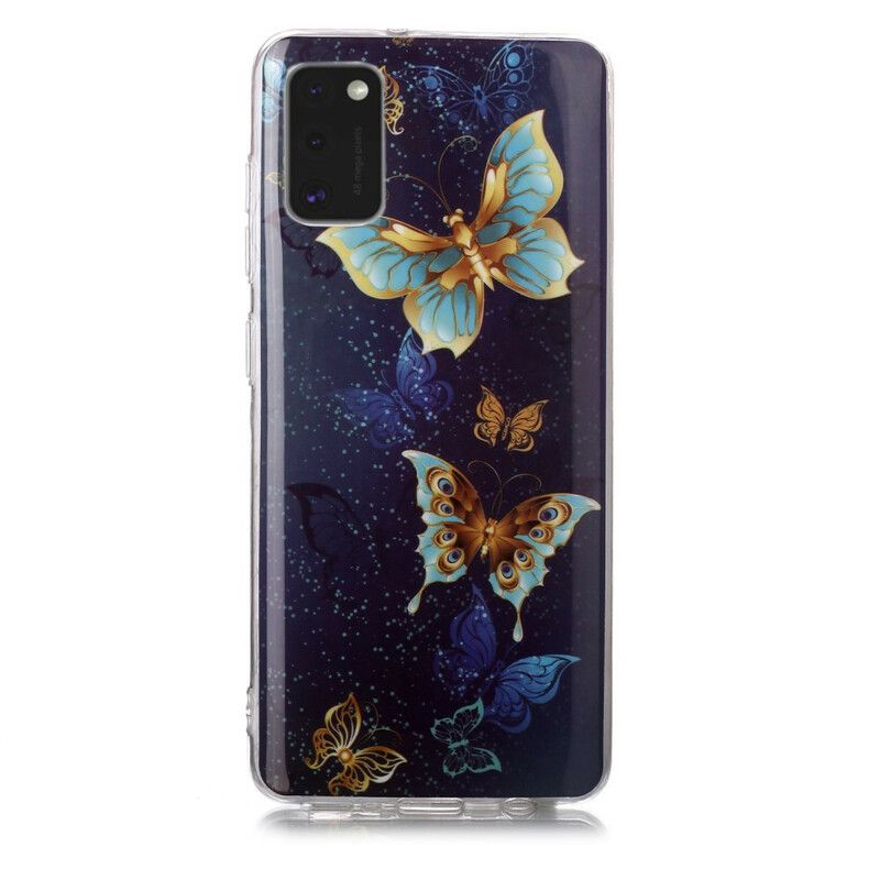 Cover Samsung Galaxy A41 Fluorescerende Sommerfugle-serien