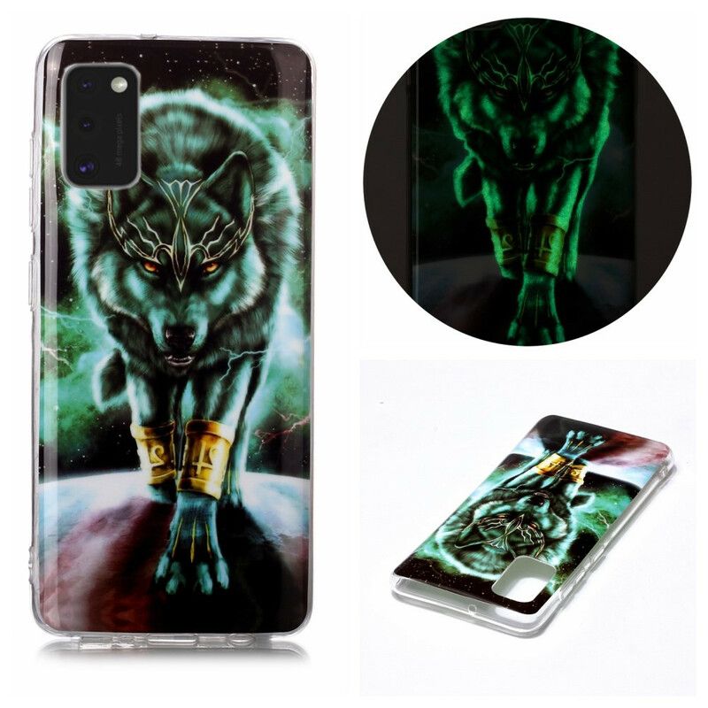 Cover Samsung Galaxy A41 Fluorescerende Wolf Series