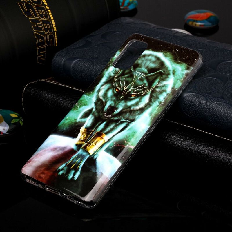 Cover Samsung Galaxy A41 Fluorescerende Wolf Series