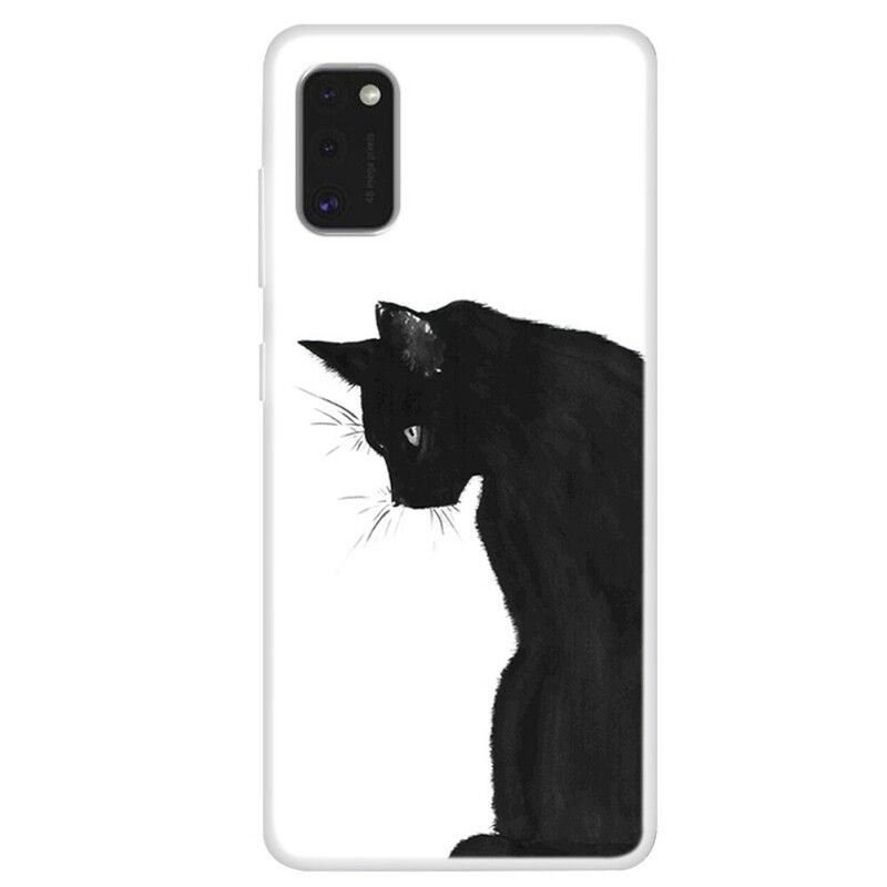 Cover Samsung Galaxy A41 Tænkende Sort Kat