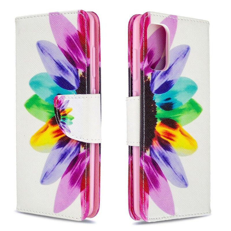 Flip Cover Samsung Galaxy A41 Akvarelblomst