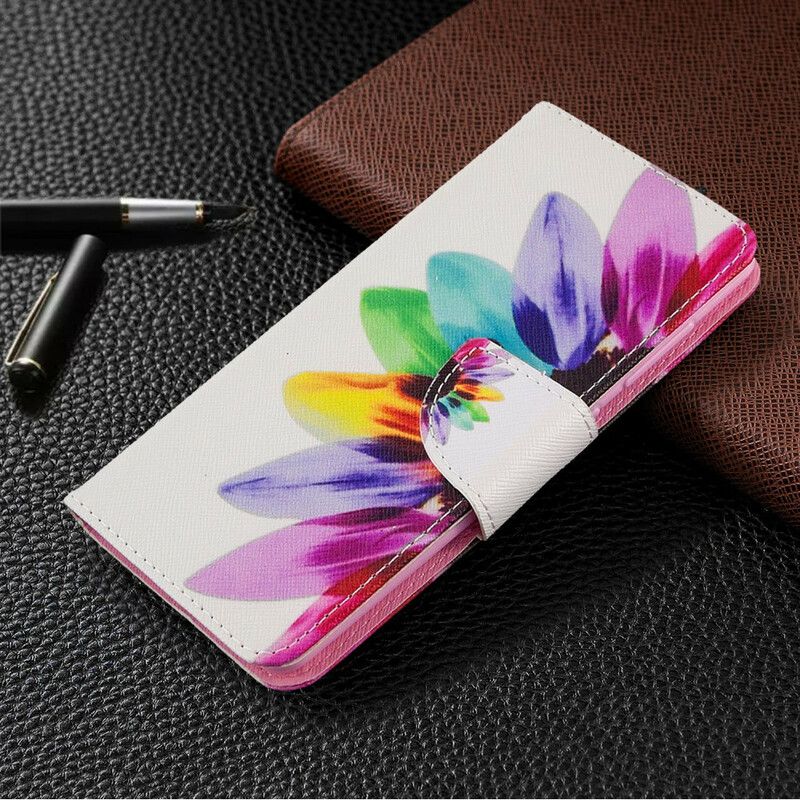 Flip Cover Samsung Galaxy A41 Akvarelblomst