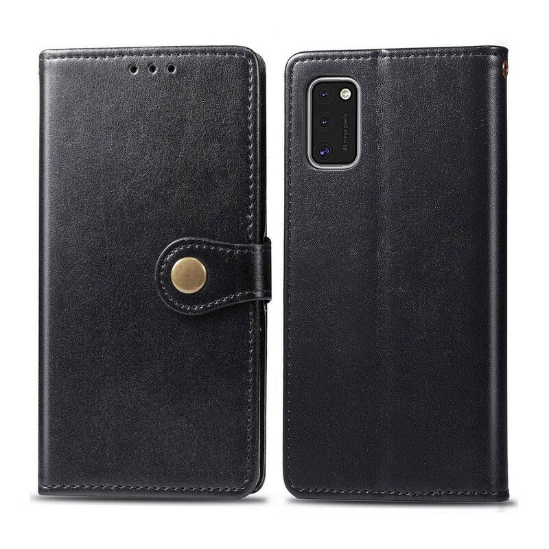 Flip Cover Samsung Galaxy A41 Imiteret Læder Og Vintage Lås