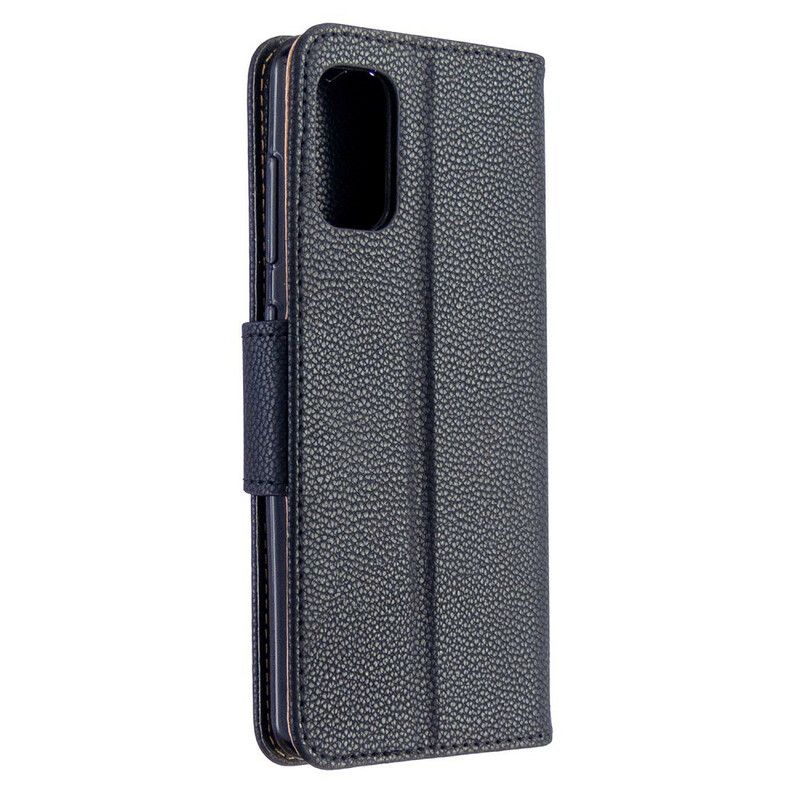 Flip Cover Samsung Galaxy A41 Læder Cover Litchi Flap Skrå