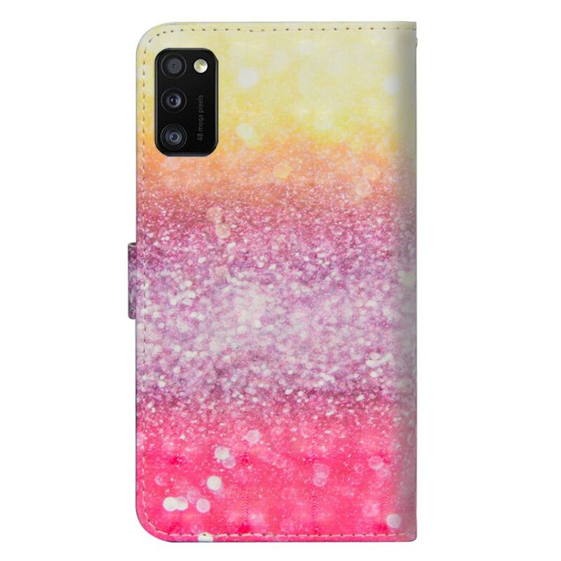 Flip Cover Samsung Galaxy A41 Magenta Glitter Gradient