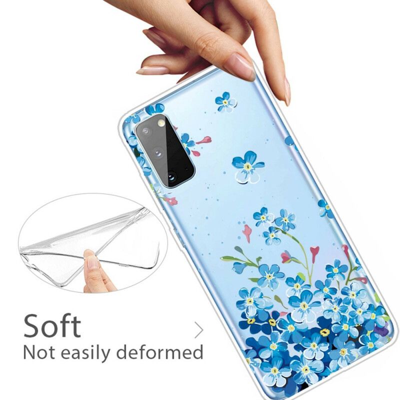 Mobilcover Samsung Galaxy A41 Blå Blomster