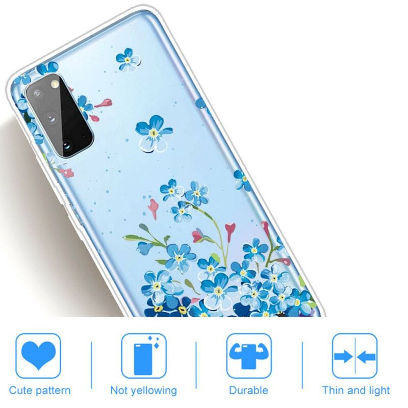 Mobilcover Samsung Galaxy A41 Blå Blomster