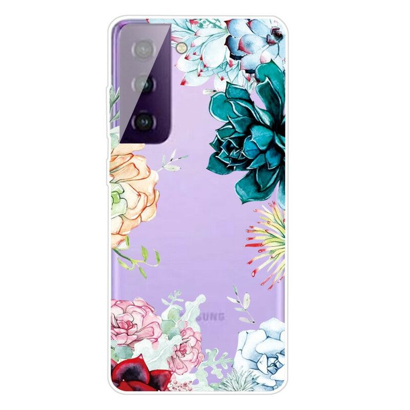 Cover Samsung Galaxy S21 5G Akvarelblomster