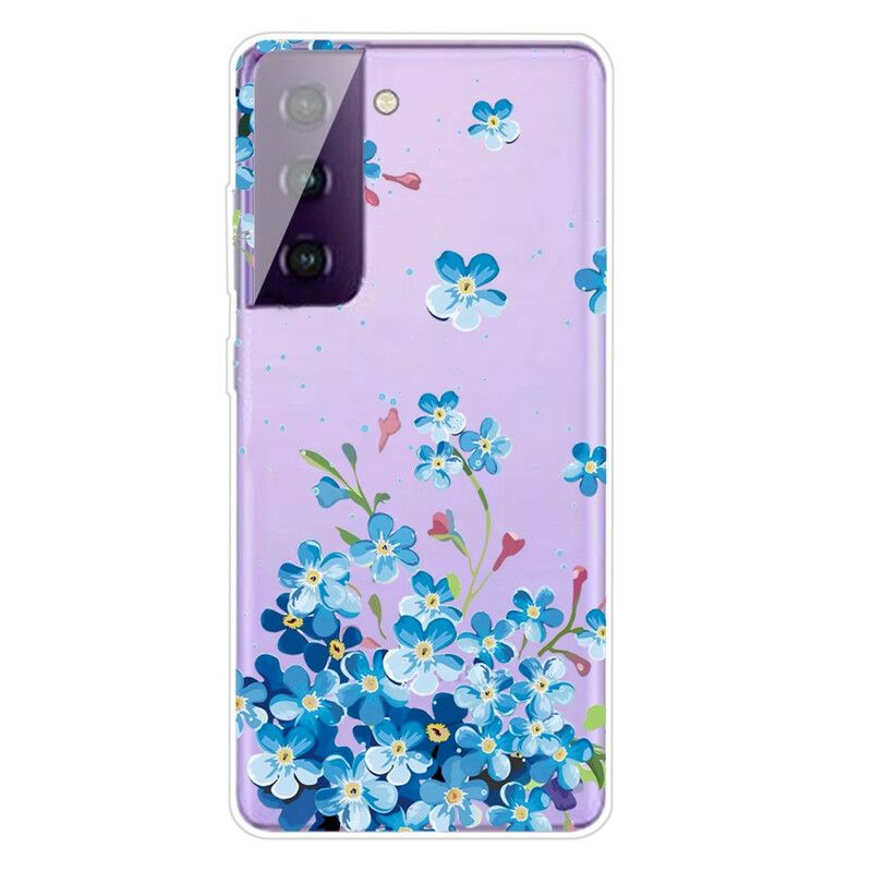 Cover Samsung Galaxy S21 5G Blå Blomster