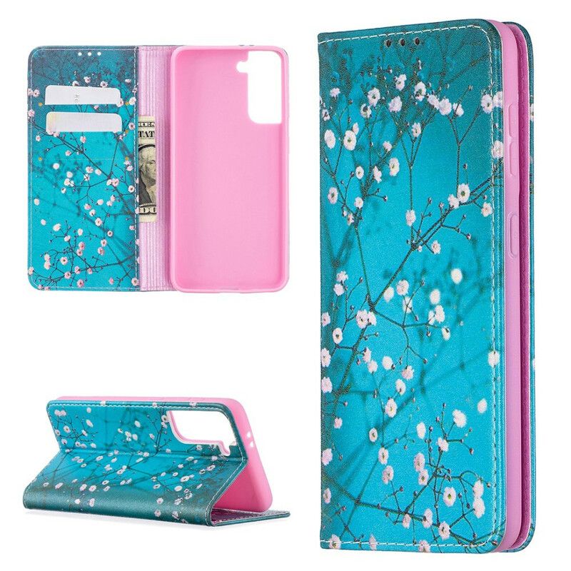 Cover Samsung Galaxy S21 5G Flip Cover Blomstrende Grene