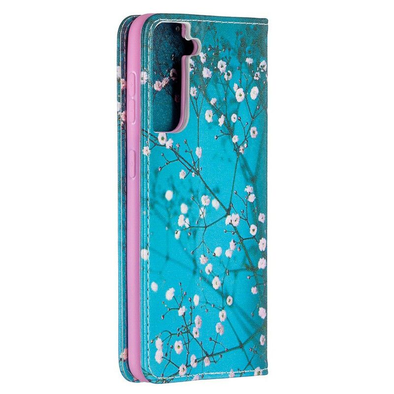 Cover Samsung Galaxy S21 5G Flip Cover Blomstrende Grene