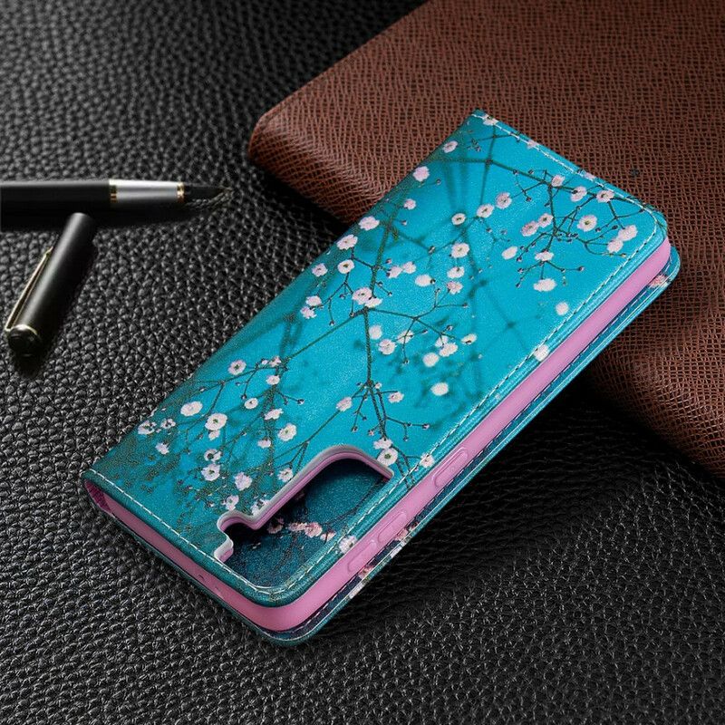 Cover Samsung Galaxy S21 5G Flip Cover Blomstrende Grene