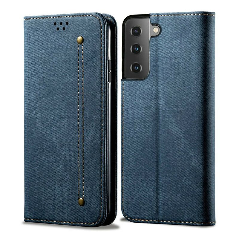 Cover Samsung Galaxy S21 5G Flip Cover Denimstof