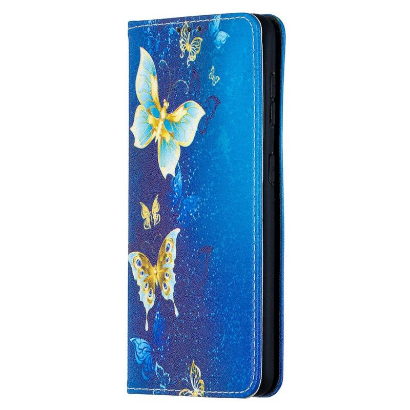 Cover Samsung Galaxy S21 5G Flip Cover Farverige Sommerfugle