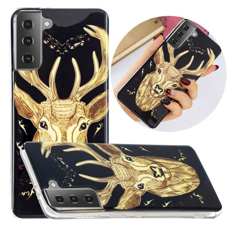 Cover Samsung Galaxy S21 5G Fluorescerende Majestic Stag