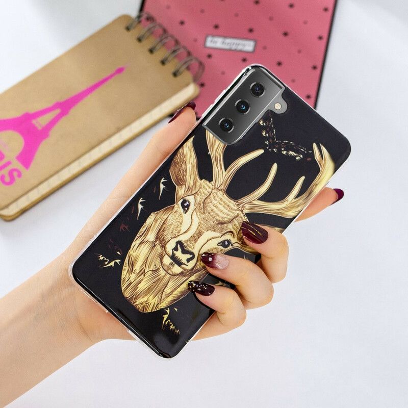 Cover Samsung Galaxy S21 5G Fluorescerende Majestic Stag