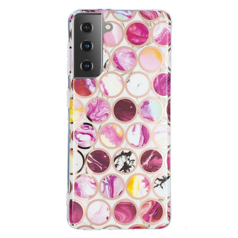 Cover Samsung Galaxy S21 5G Geometrisk Marmor