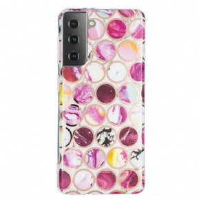 Cover Samsung Galaxy S21 5G Geometrisk Marmor