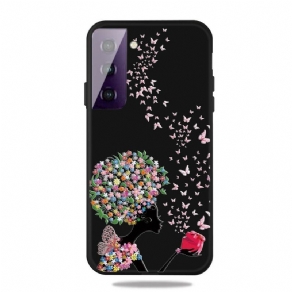 Cover Samsung Galaxy S21 5G Kvinde Med Blomsterhoved