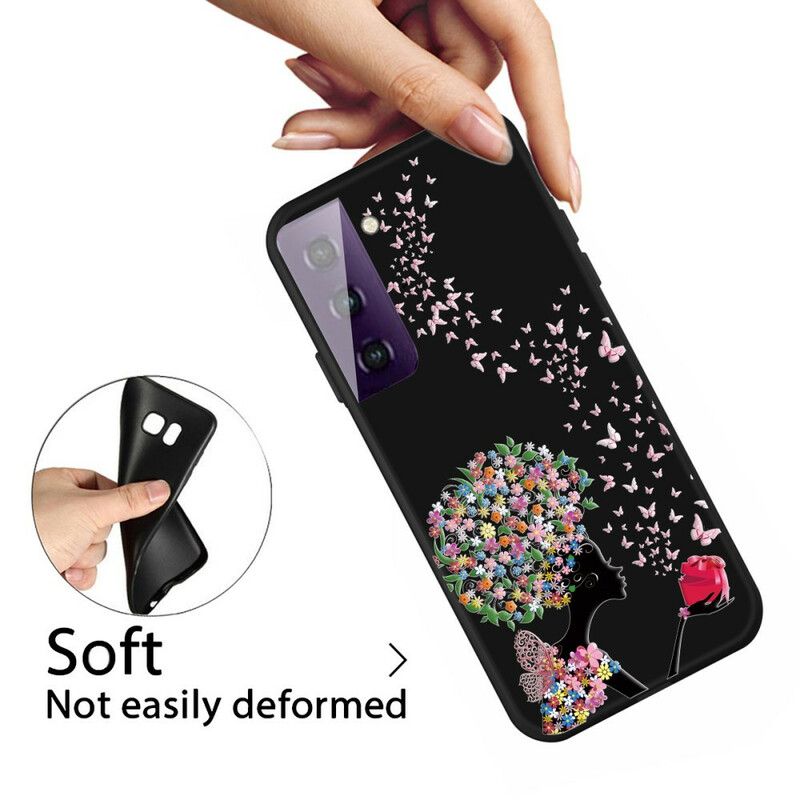 Cover Samsung Galaxy S21 5G Kvinde Med Blomsterhoved