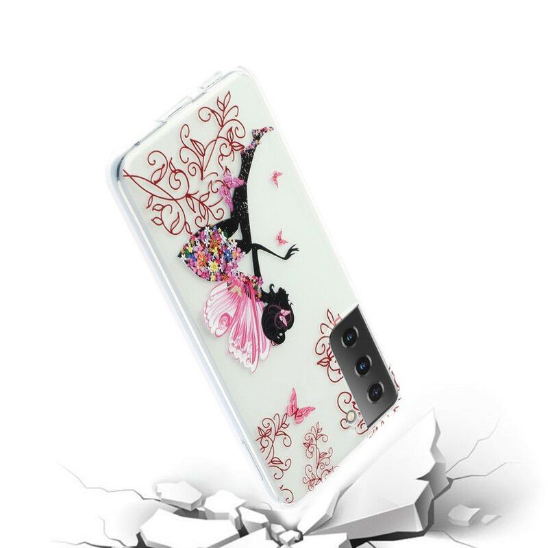 Cover Samsung Galaxy S21 5G Transparent Blomsterfe