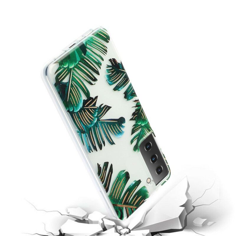 Cover Samsung Galaxy S21 5G Transparente Grønne Blade