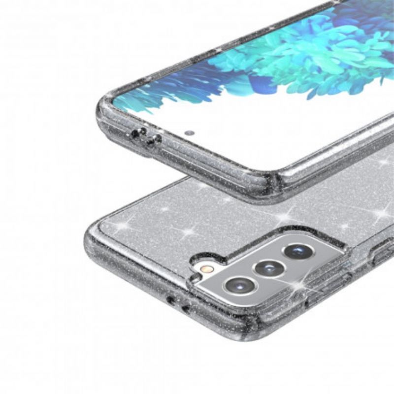 Cover Samsung Galaxy S21 5G Transparente Pailletter