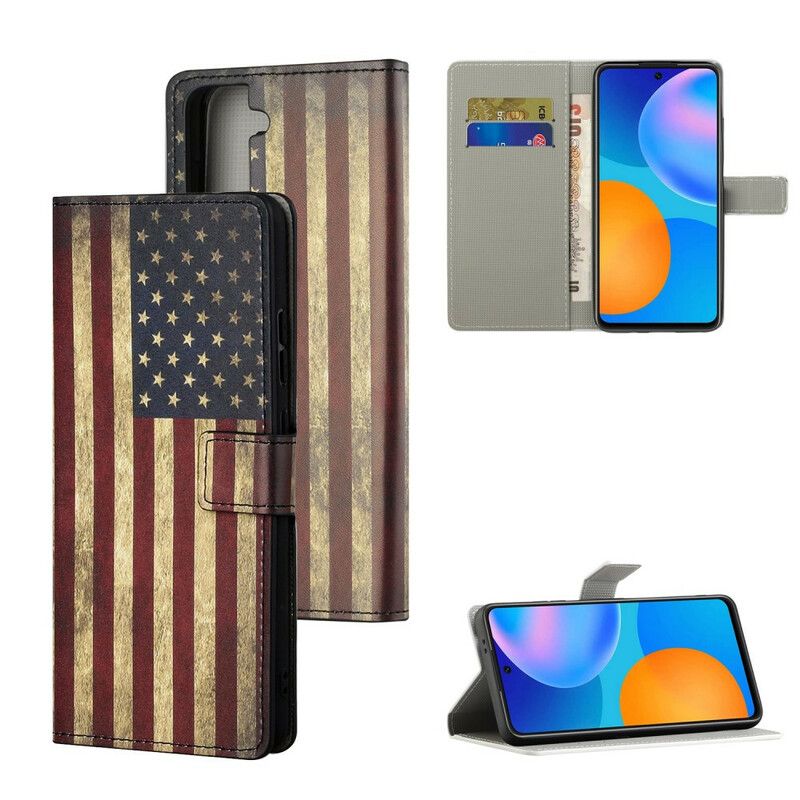 Flip Cover Samsung Galaxy S21 5G Amerikansk Flag