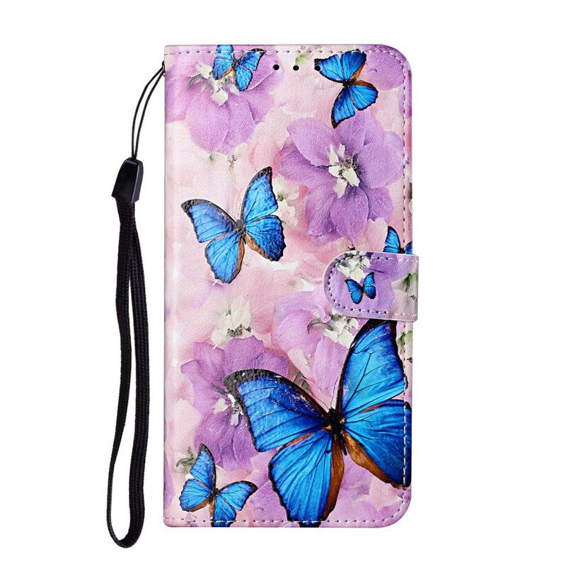 Flip Cover Samsung Galaxy S21 5G Blomstersommerfugle