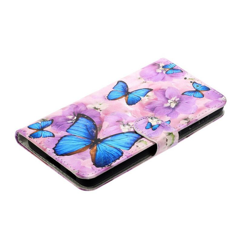 Flip Cover Samsung Galaxy S21 5G Blomstersommerfugle