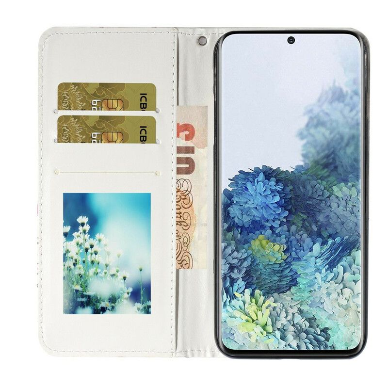 Flip Cover Samsung Galaxy S21 5G Blomstersommerfugle