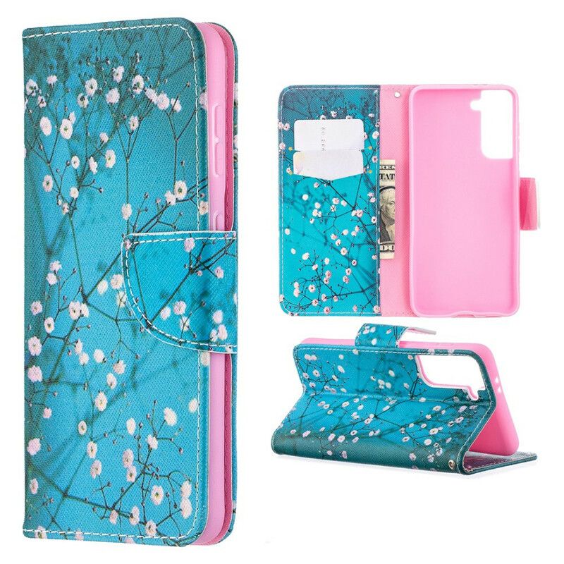 Flip Cover Samsung Galaxy S21 5G Blomstrende Træ