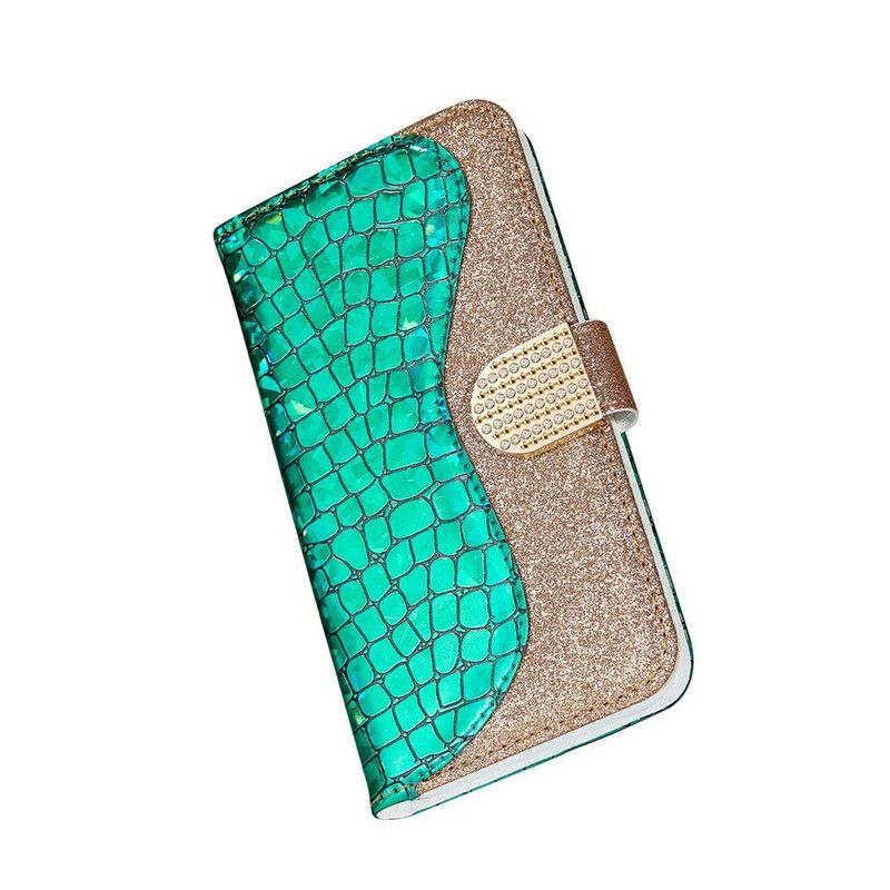 Flip Cover Samsung Galaxy S21 5G Croc Diamanter