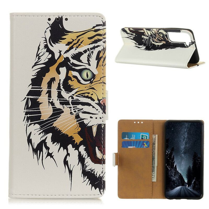 Flip Cover Samsung Galaxy S21 5G Hærd Tiger