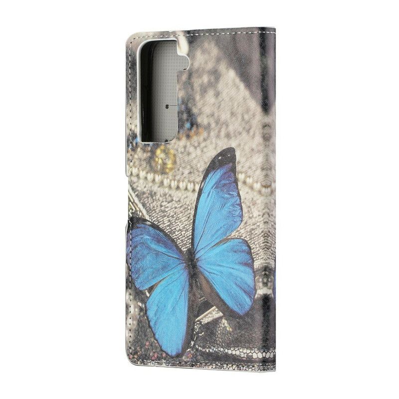 Flip Cover Samsung Galaxy S21 5G Kun Sommerfugle