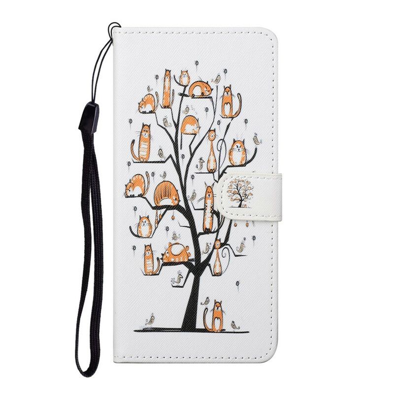 Flip Cover Samsung Galaxy S21 5G Med Snor Funky Katte Med Rem