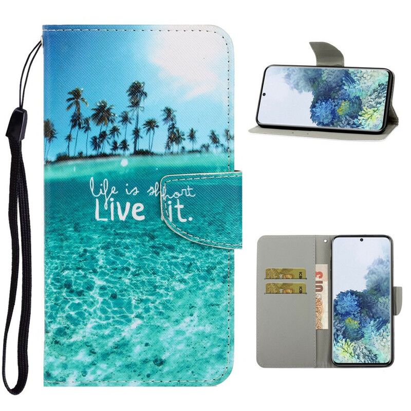 Flip Cover Samsung Galaxy S21 5G Med Snor Lev Det Strappy