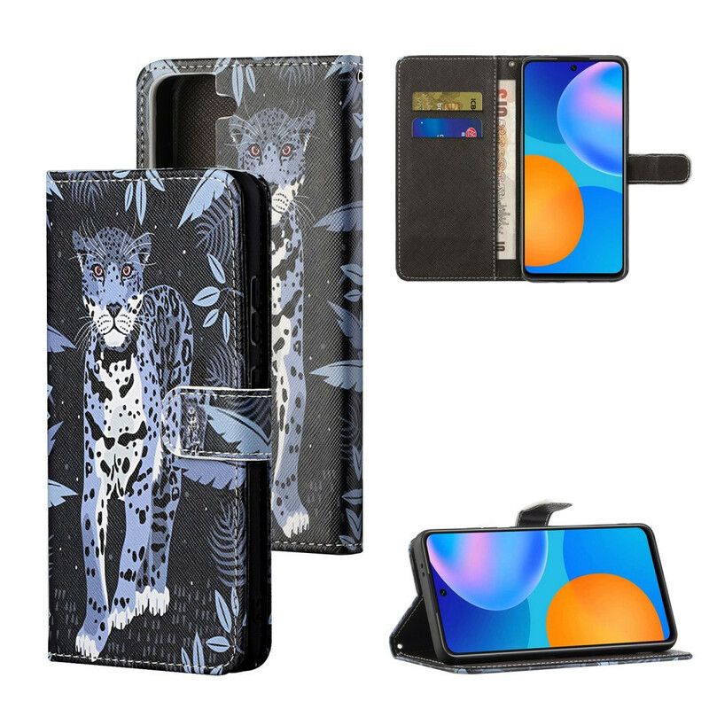 Flip Cover Samsung Galaxy S21 5G Med Snor Thong Leopard