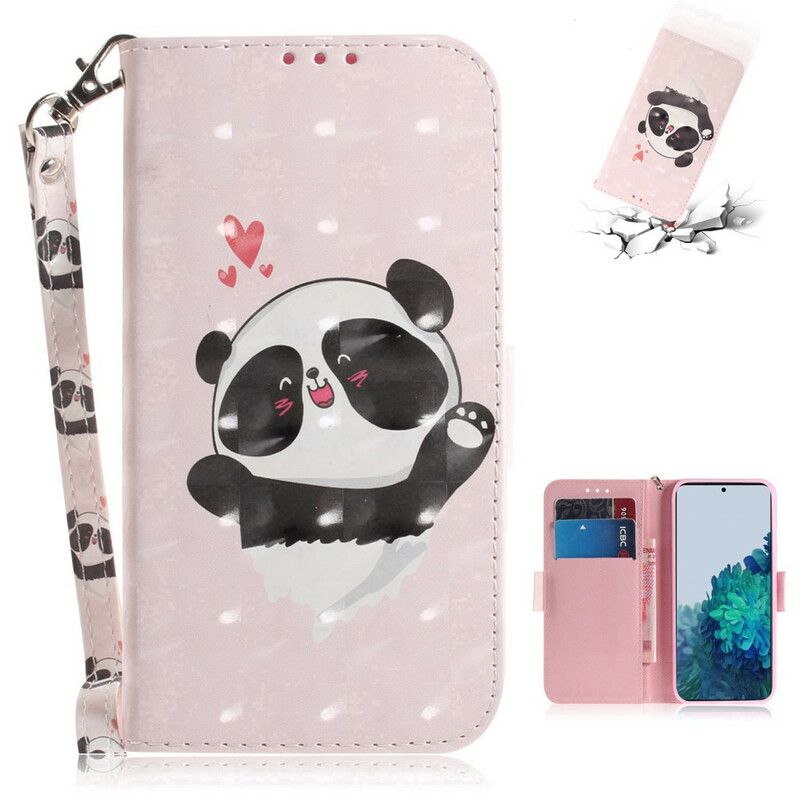 Flip Cover Samsung Galaxy S21 5G Med Snor Thong Panda