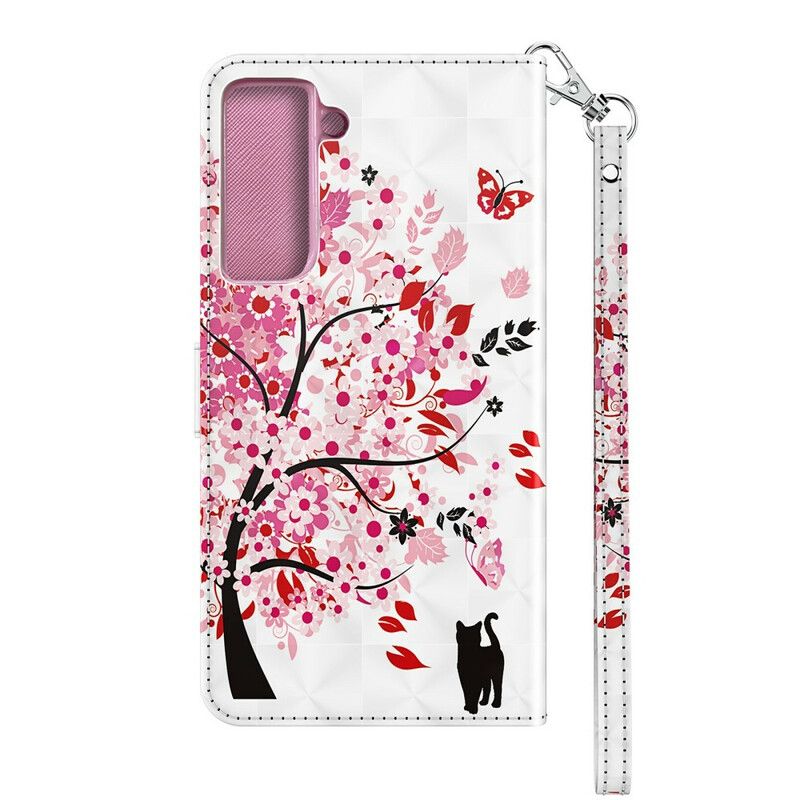 Flip Cover Samsung Galaxy S21 5G Pink Træ