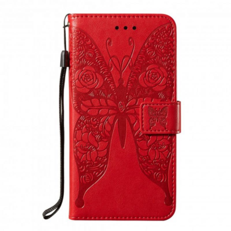 Flip Cover Samsung Galaxy S21 5G Sommerfugleblomstmønster