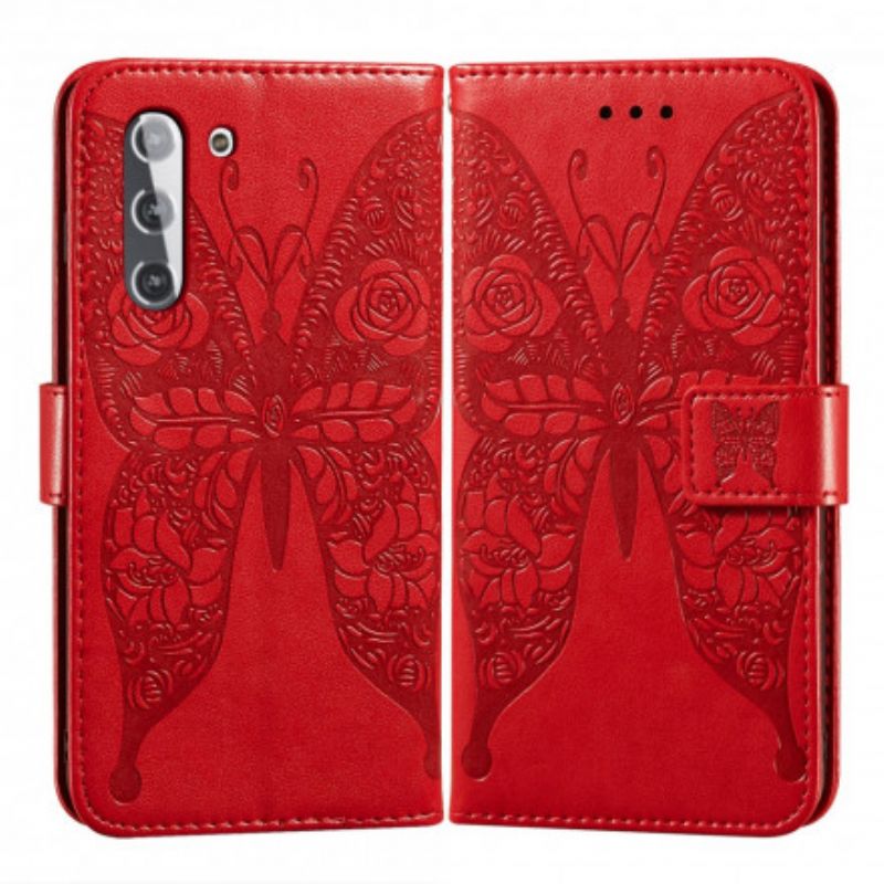 Flip Cover Samsung Galaxy S21 5G Sommerfugleblomstmønster