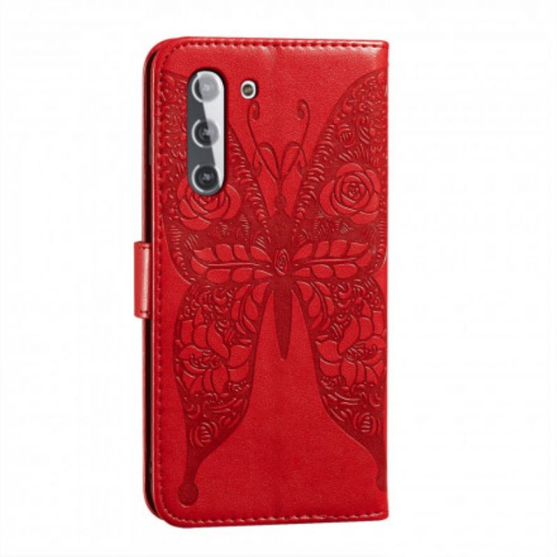 Flip Cover Samsung Galaxy S21 5G Sommerfugleblomstmønster