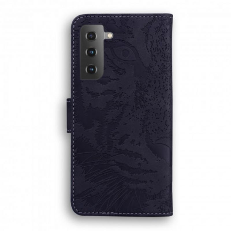 Flip Cover Samsung Galaxy S21 5G Tiger Ansigtstryk