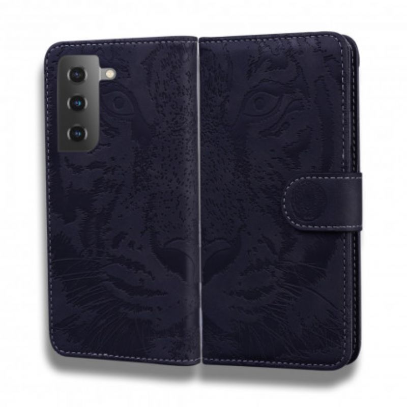 Flip Cover Samsung Galaxy S21 5G Tiger Ansigtstryk