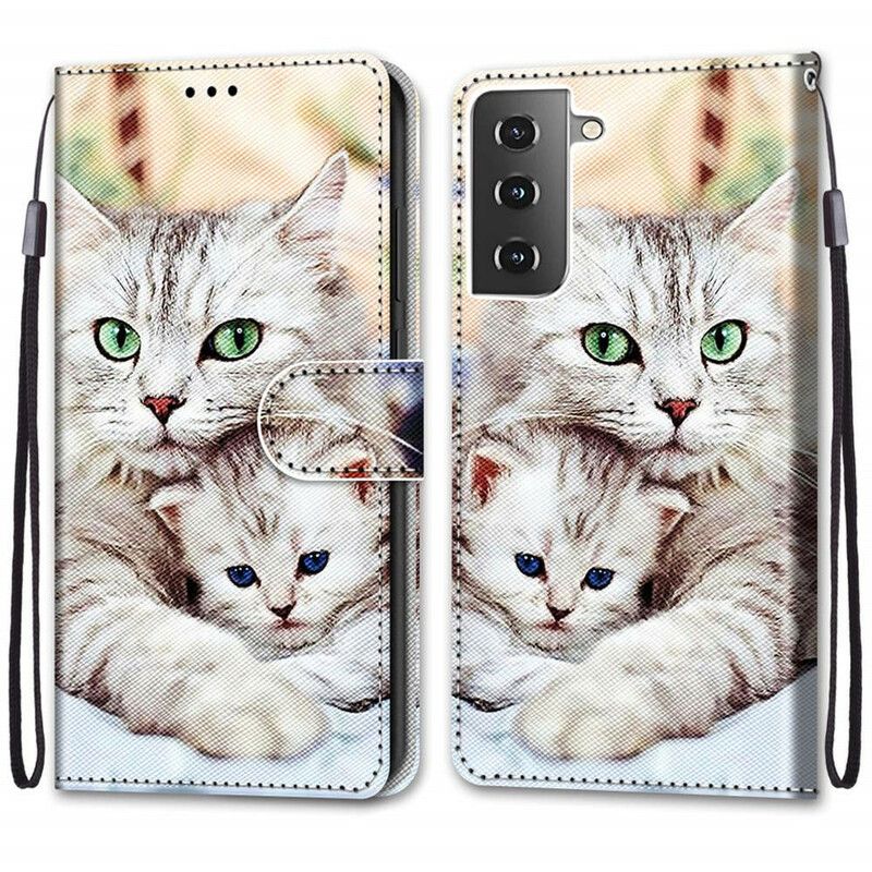 Læder Cover Samsung Galaxy S21 5G Kattefamilie