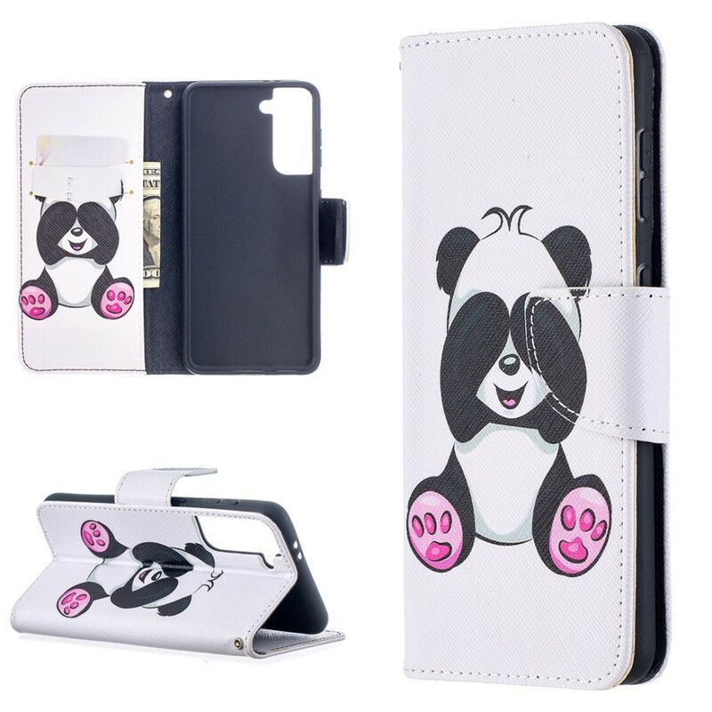 Læder Cover Samsung Galaxy S21 5G Panda Sjov